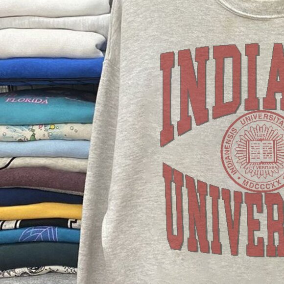 Vintage University of Indiana Hoosiers Sweatshirt, iuhoosiers Shirt tee - Picture 2 of 4